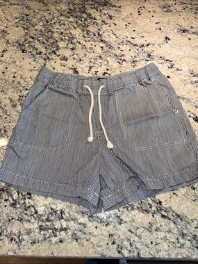 J, Crew Striped Drawstring Women's Shorts - Navy/White